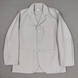 Vintage 80s RED KAP Counter Coat Men Large Gray Lapel Mechanic Pocket Shirt USA
